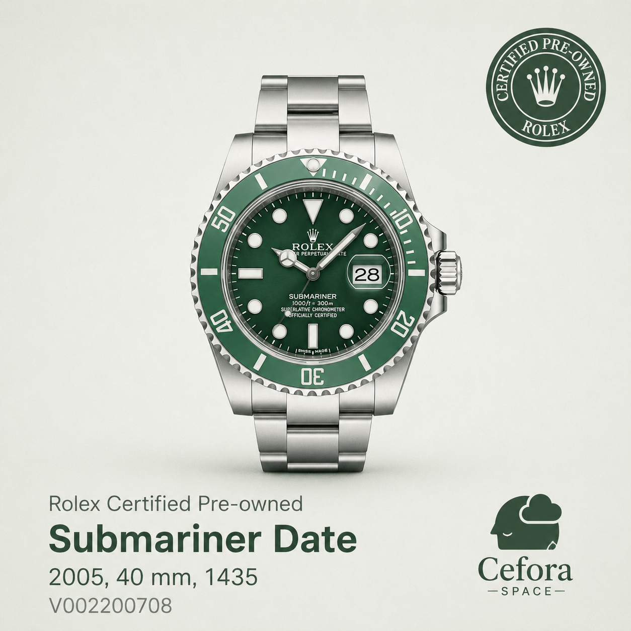 Rolex Certified Pre-owned Submariner Date 2018, 40 mm, Acero V002200242