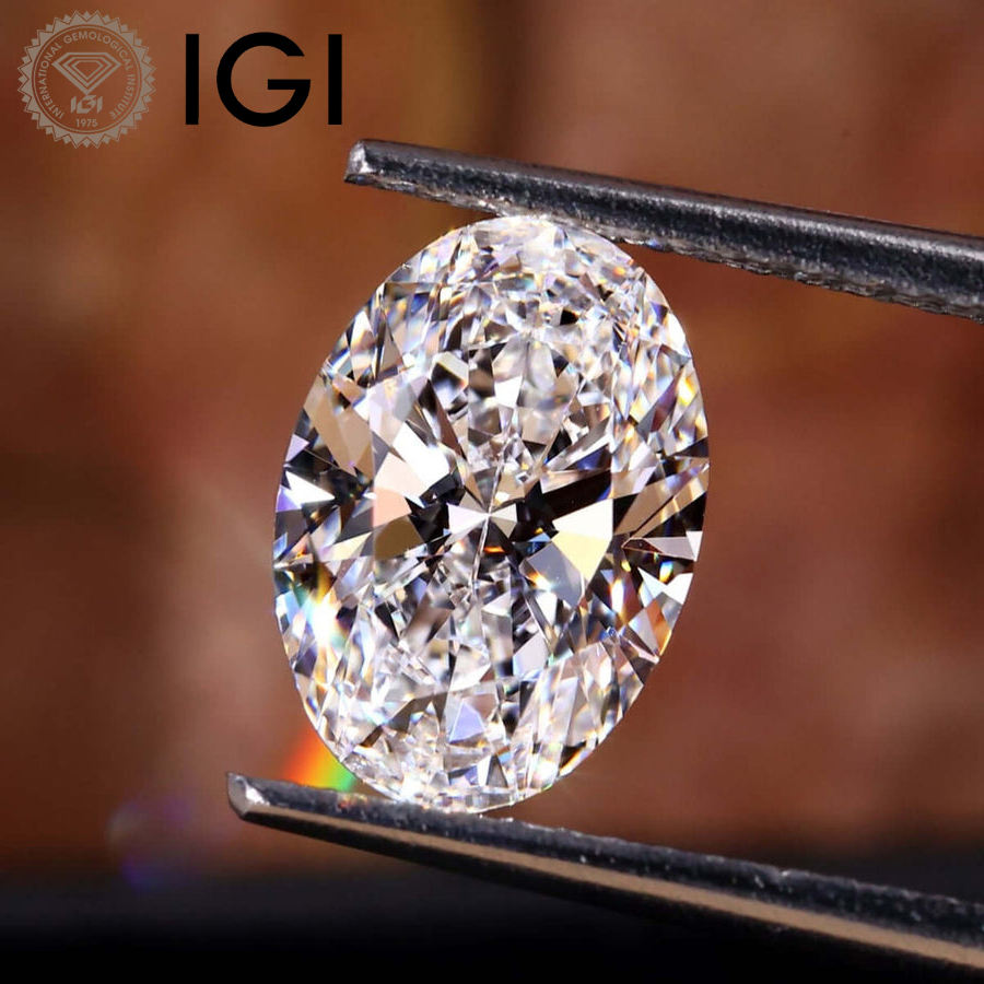 Diamante de corte ovalado hecho en laboratorio de 1-3Carat F Color VS1 Clarity IGI Certified CVD/HPHT Diamond Lab Grown para joyería