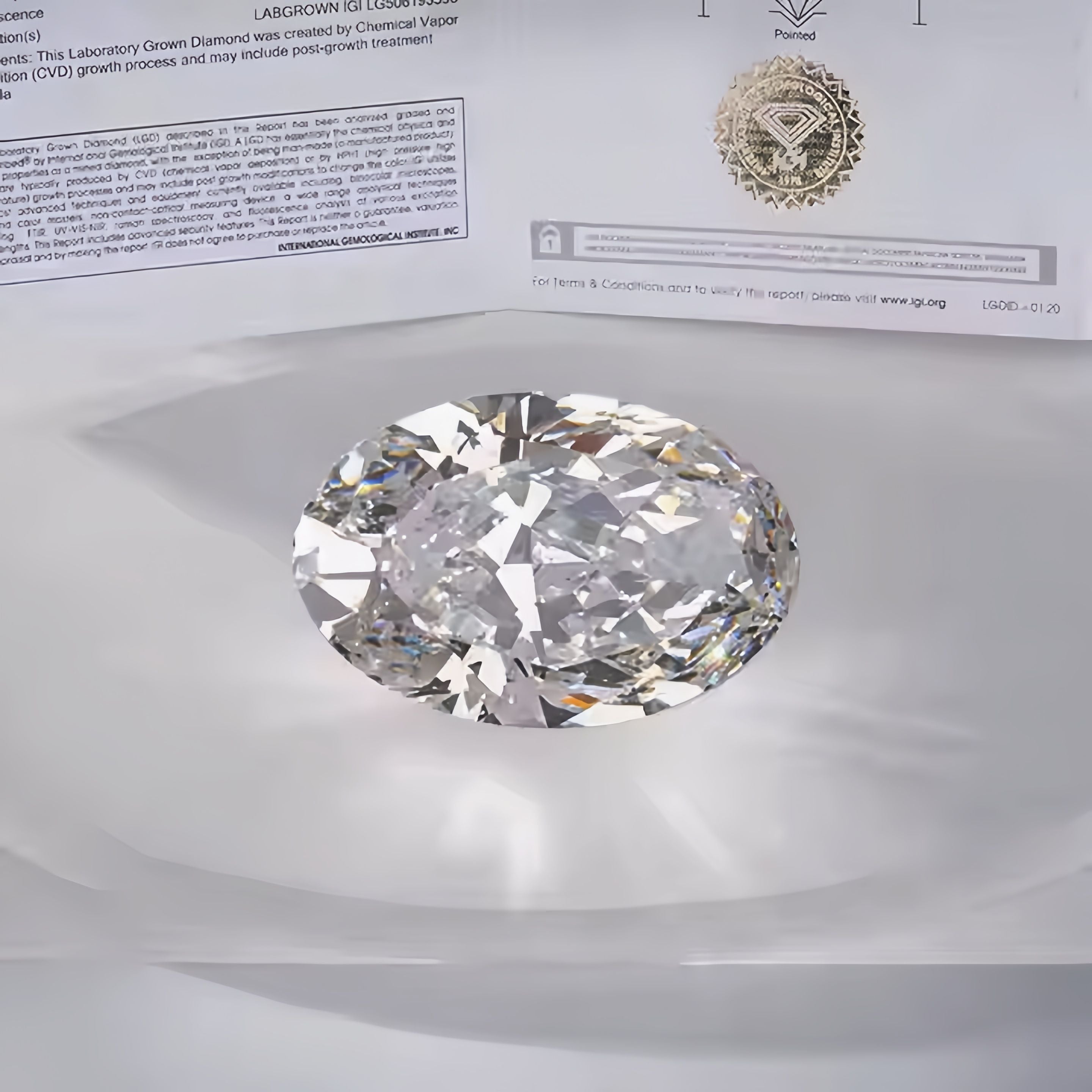 Diamante de corte ovalado hecho en laboratorio de 1-3Carat F Color VS1 Clarity IGI Certified CVD/HPHT Diamond Lab Grown para joyería