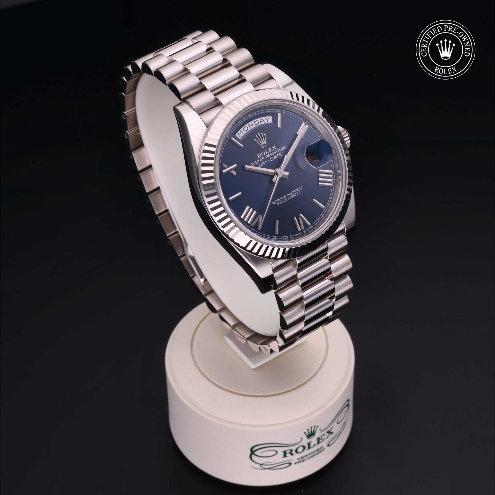 Rolex Certified Pre-owned Day-Date 40 2021, 40 mm, Oro blanco V002200396