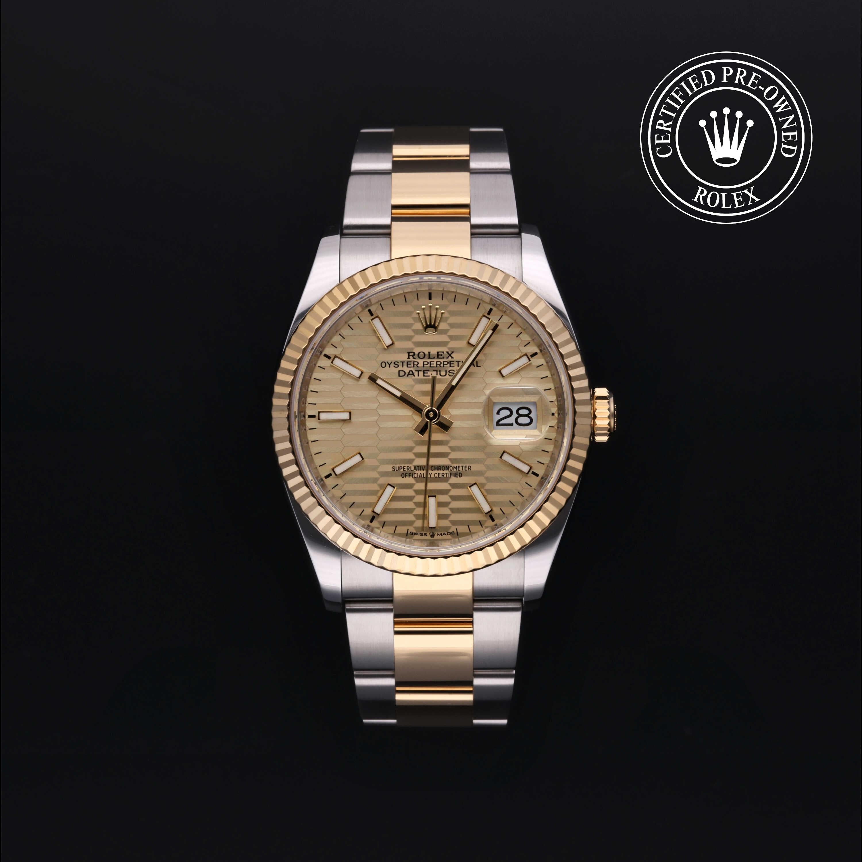 Rolex Certified Pre-owned Datejust 36 2021, 36 mm, Rolesor amarillo V002200606